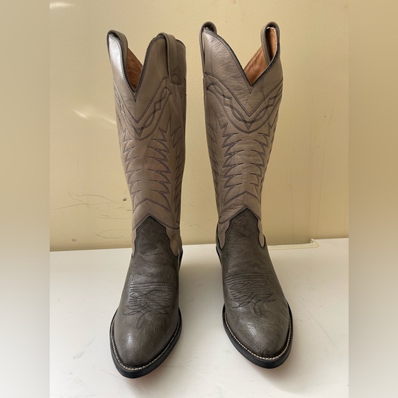 NWT Alberta Boot Company Gray Cowboy Western Boots Women Size 8 US - Picture 2 of 8